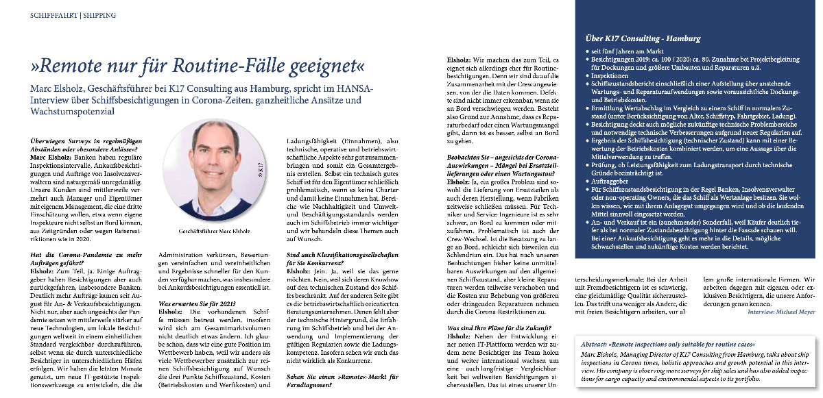 HANSA 01/2021 magazine